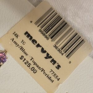 14K Gold Multicolor Gemstone Huggie Hoop Earring - 14K Gold